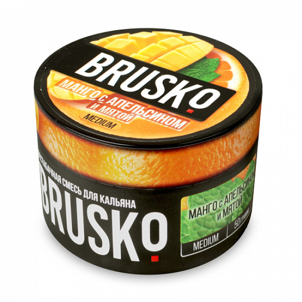 Смесь Brusko Medium Манго апельсин мята 50 грамм в Петропавловске-Камчатском