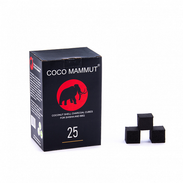 Уголь Cocomammut 25мм для кальяна - 1кг (72 шт) в Петропавловске-Камчатском