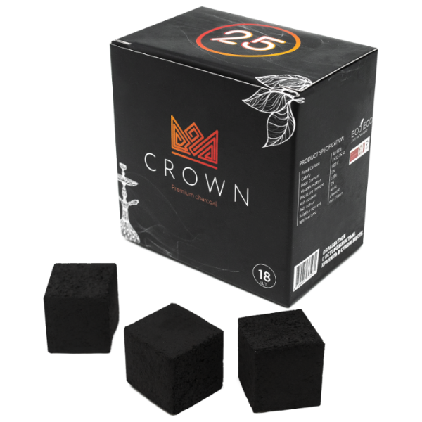 Кокосовый уголь Crown 25мм - 18 шт. в Петропавловске-Камчатском