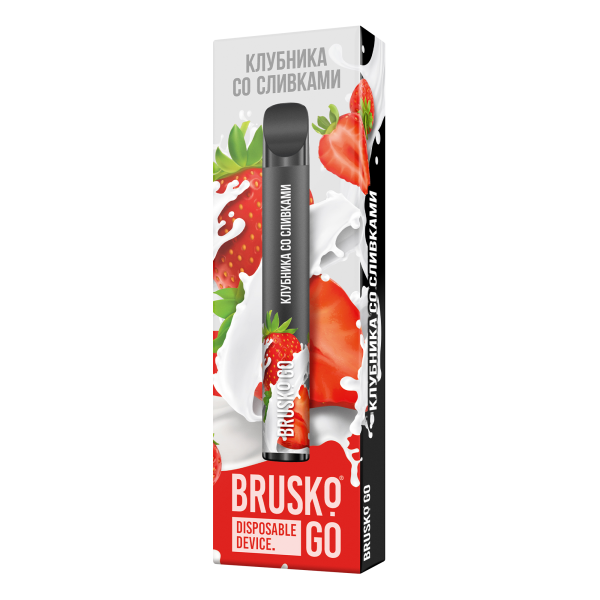Одноразовая электронная сигарета Brusko Go Клубника Со Сливками 800 затяжек в Петропавловске-Камчатском