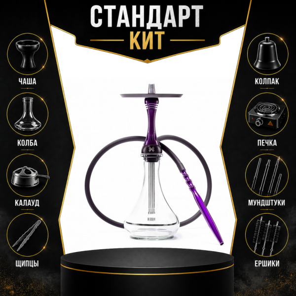 Набор с кальяном  Alpha Hookah X Purple СТАНДАРТ в Петропавловске-Камчатском