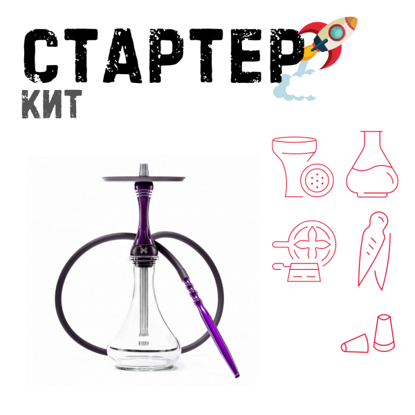 Набор с кальяном  Alpha Hookah X Purple ТОЛЬКО НЕОБХОДИМОЕ в Петропавловске-Камчатском