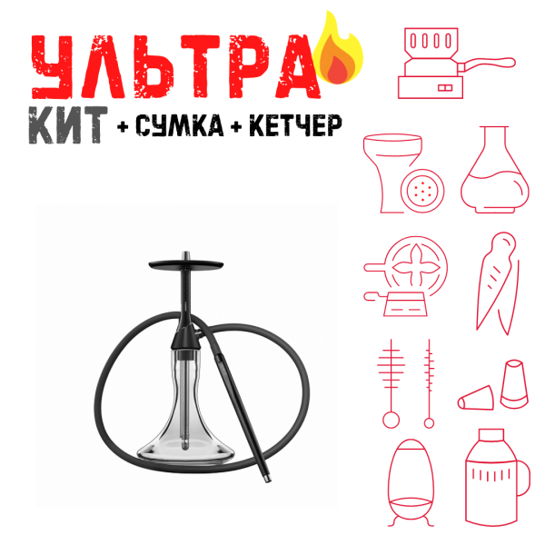 Набор с кальяном  Koress K2 Black Gloss ВСЕ ВКЛЮЧЕНО в Петропавловске-Камчатском