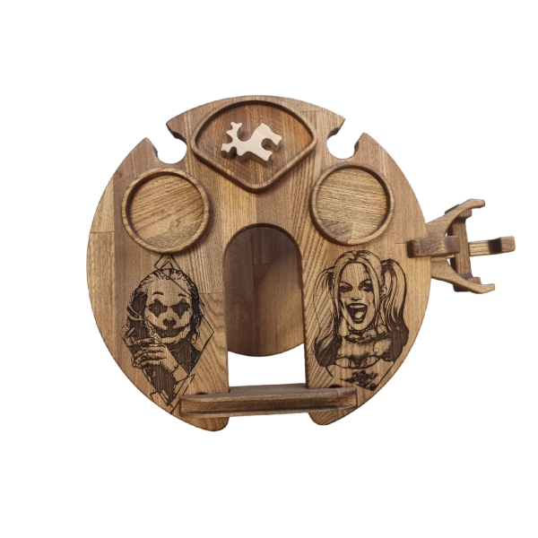 ХукаСтол Люкс (Харли и Джокер) (Коричневый, Бук) для кальяна в Петропавловске-Камчатском
