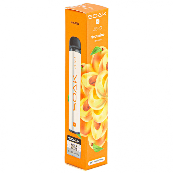 SOAK X ZERO Nectarine 1500 затяжек (без никотина) в Петропавловске-Камчатском