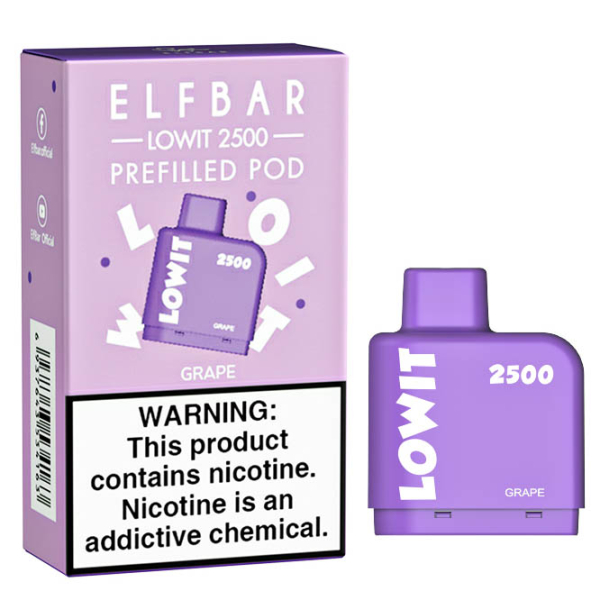 Картридж Elf Bar Lowit 2500 20 мг, 6 мл (Grape) в Петропавловске-Камчатском