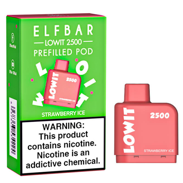 Картридж Elf Bar Lowit 2500 20 мг, 6 мл (Strawberry Ice) в Петропавловске-Камчатском
