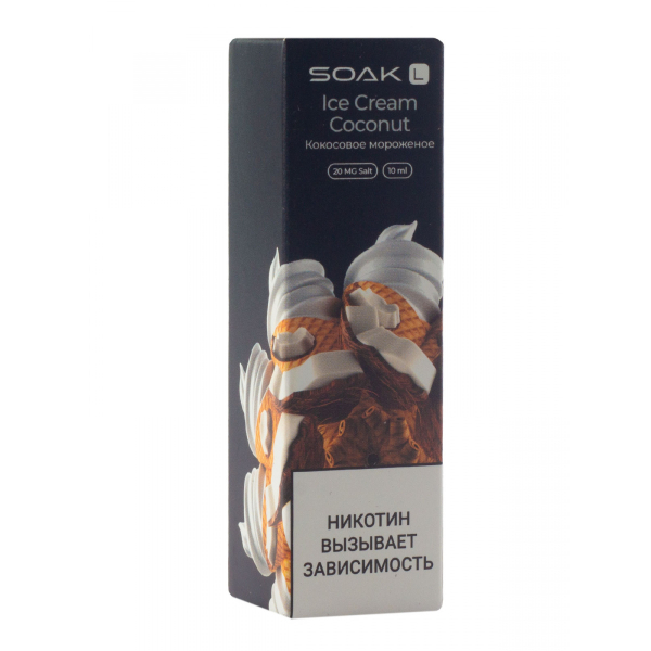 Жидкость Soak Ice Cream Coconut 10 Мл 2 Мг в Петропавловске-Камчатском