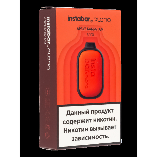 Plonq Instabar Арбуз Баббл Гам (5000 Затяжек) 20 Мг в Петропавловске-Камчатском