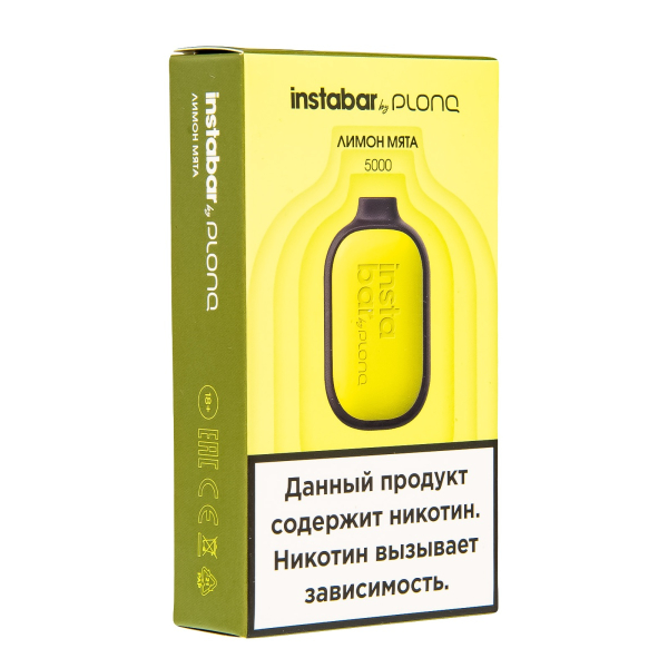 Plonq Instabar Лимон Мята (5000 Затяжек) 20 Мг в Петропавловске-Камчатском