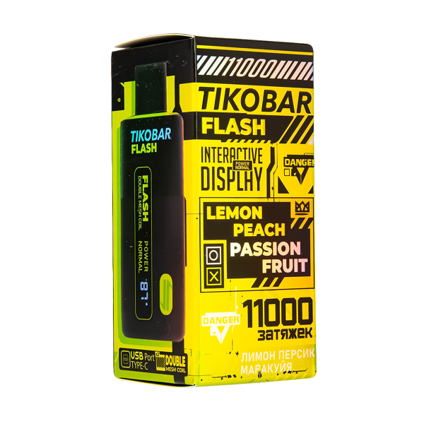 Электронка Tikobar Flash Лимон Персик Маракуйя 11000 Затяжек в Петропавловске-Камчатском