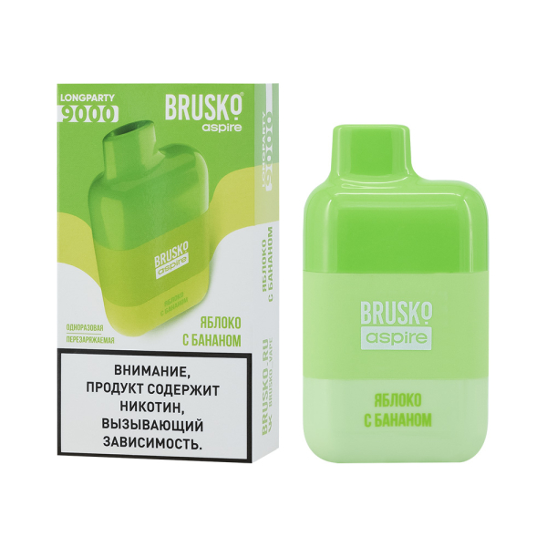 Электронка Brusko Longparty Яблоко И Банан (9000 Затяжек) в Петропавловске-Камчатском