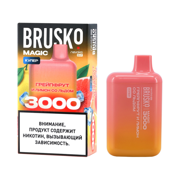 Электронка Brusko Magic Грейпфрут И Лимон Со Льдом (3000 Затяжек) в Петропавловске-Камчатском