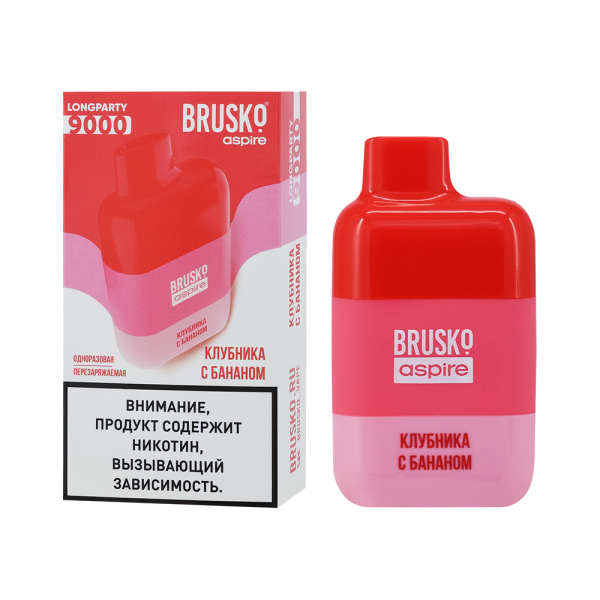 Электронка Brusko Longparty Клубника И Банан (9000 Затяжек) в Петропавловске-Камчатском