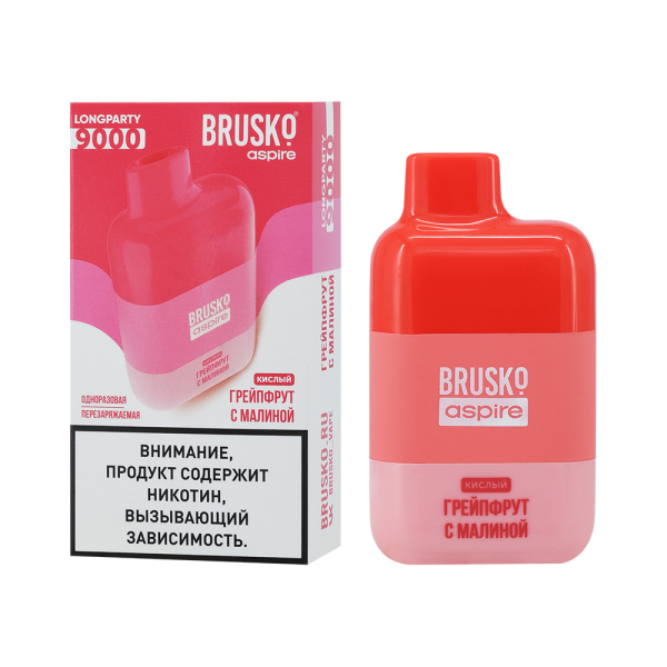 Электронка Brusko Longparty Грейпфрут И Малина (9000 Затяжек) в Петропавловске-Камчатском