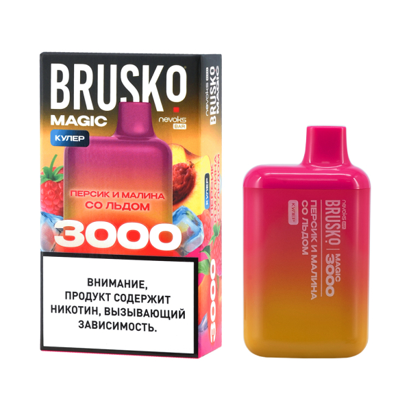 Электронка Brusko Magic Персик И Малина Со Льдом (3000 Затяжек) в Петропавловске-Камчатском