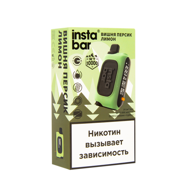 Электронка Plonq Instabar Вишня Персик Лимон (10000 Затяжек) 20 Мг в Петропавловске-Камчатском