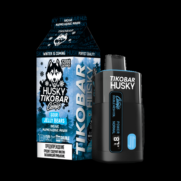Электронка Tikobar Husky Сибирь Кислые Мармеладные Мишки 12000 Затяжек в Петропавловске-Камчатском