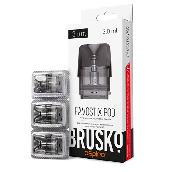 Сменный Картридж Brusko Favostix 0.6 Ом, Упак. 3 Шт в Петропавловске-Камчатском
