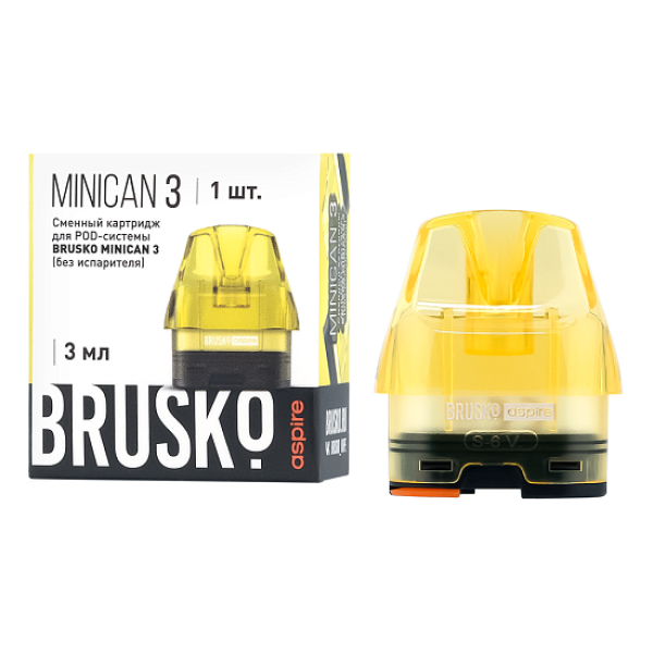 Сменный Картридж Brusko Minican 3, (Жёлтый), 3 Мл, Упак. 1 Шт в Петропавловске-Камчатском