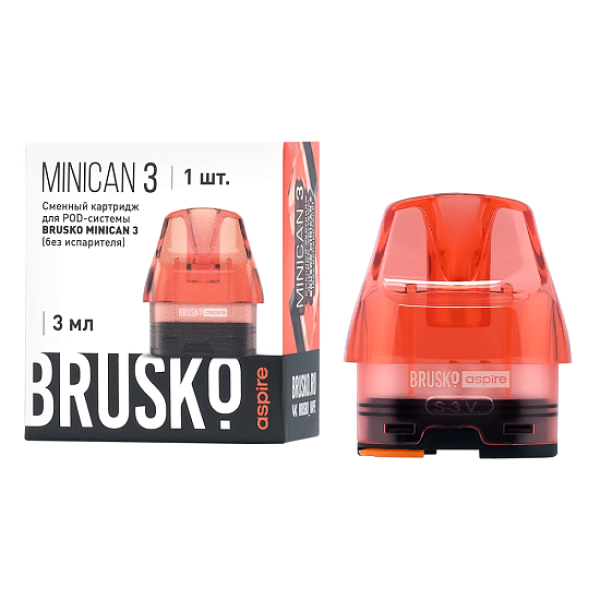Сменный Картридж Brusko Minican 3, (Красный), 3 Мл, Упак. 1 Шт в Петропавловске-Камчатском