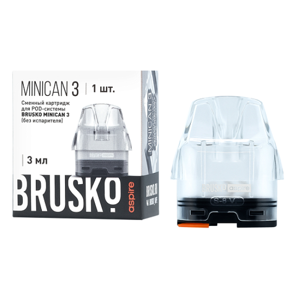 Сменный Картридж Brusko Minican 3, (Прозрачный), 3 Мл, Упак. 1 Шт в Петропавловске-Камчатском