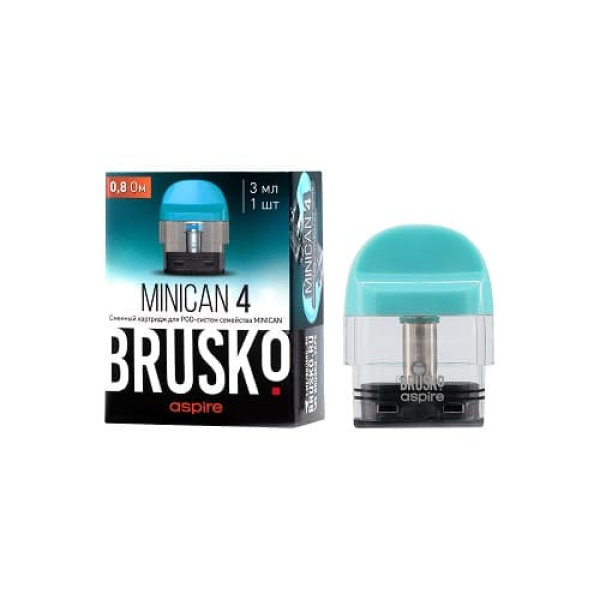 Сменный Картридж Brusko Minican 4 (3Мл) 0,8 Ом, Упак. 1 Шт голубой в Петропавловске-Камчатском