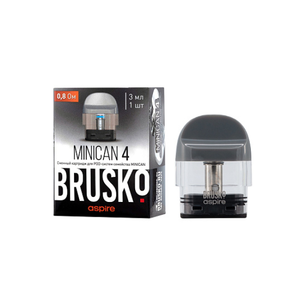 Сменный Картридж Brusko Minican 4 (3Мл) 0,8 Ом, Упак. 1 Шт серый в Петропавловске-Камчатском
