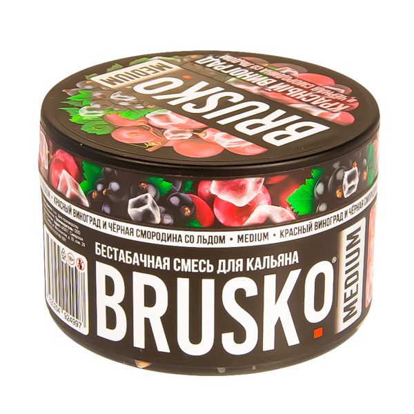 Смесь Brusko Medium Красный Виноград И Чёрная Смородина Со Льдом  250 гр в Петропавловске-Камчатском
