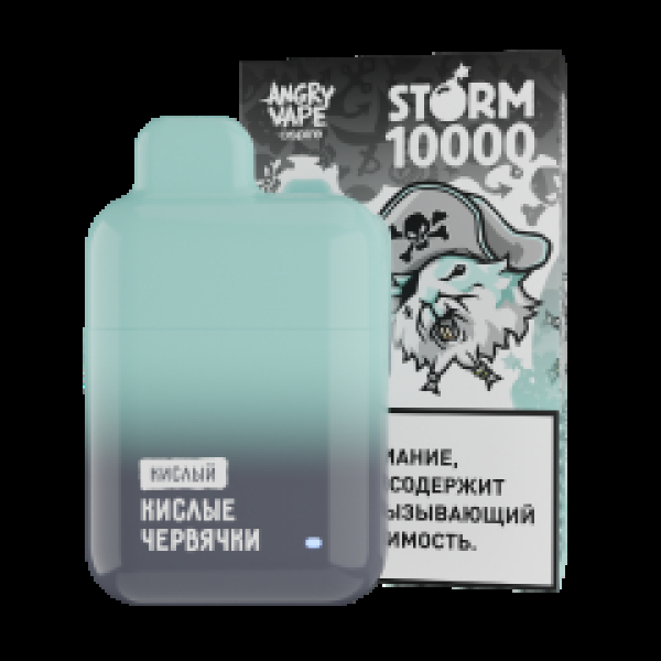 Электронка Angry Vape  Storm Кислые Червячки 10000 затяжек в Петропавловске-Камчатском