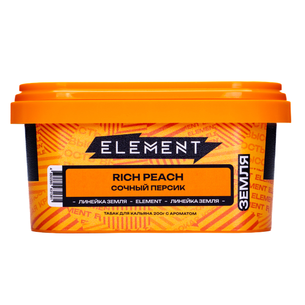 Табак Element Земля Rich Peach 200 грамм в Петропавловске-Камчатском