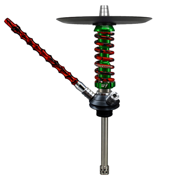 Кальян Mamay Customs Coilovers Micro Зеленый Красный Сплеш  в Петропавловске-Камчатском