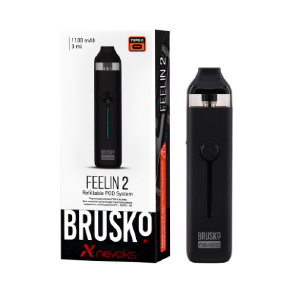 POD-система Brusko Feelin 2 Черный в Петропавловске-Камчатском