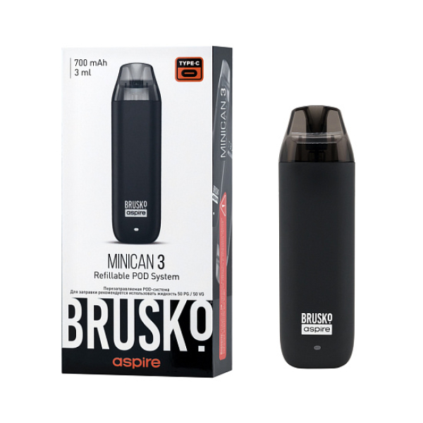 POD-система Brusko Minican 3 Чёрный в Петропавловске-Камчатском