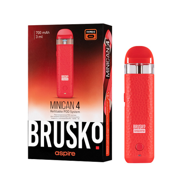 POD-система Brusko Minican 4 Красный в Петропавловске-Камчатском