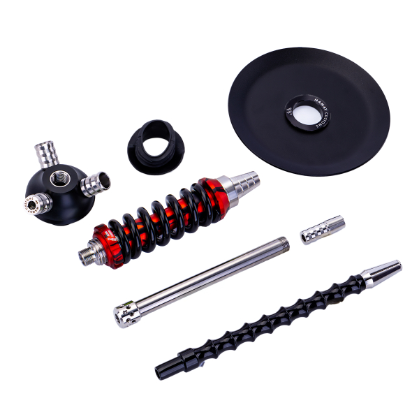 Кальян Mamay Customs Coilover Micro Чёрно Красный Сплеш в Петропавловске-Камчатском