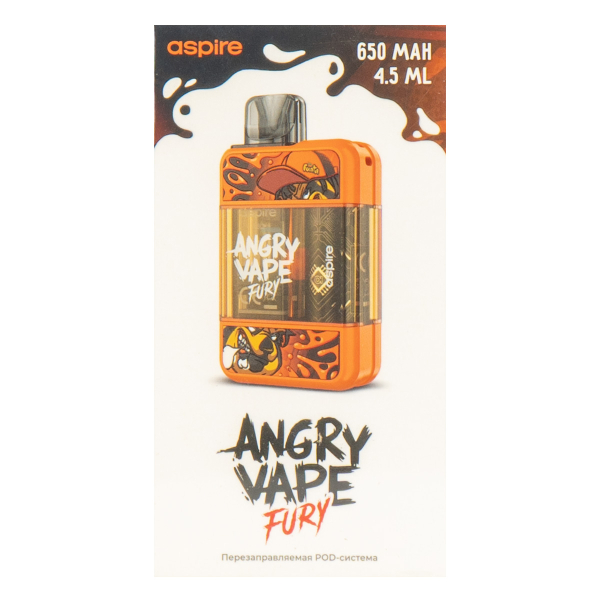 POD-система Brusko Angry Vape Fury 650 Mah Оранжевый в Петропавловске-Камчатском