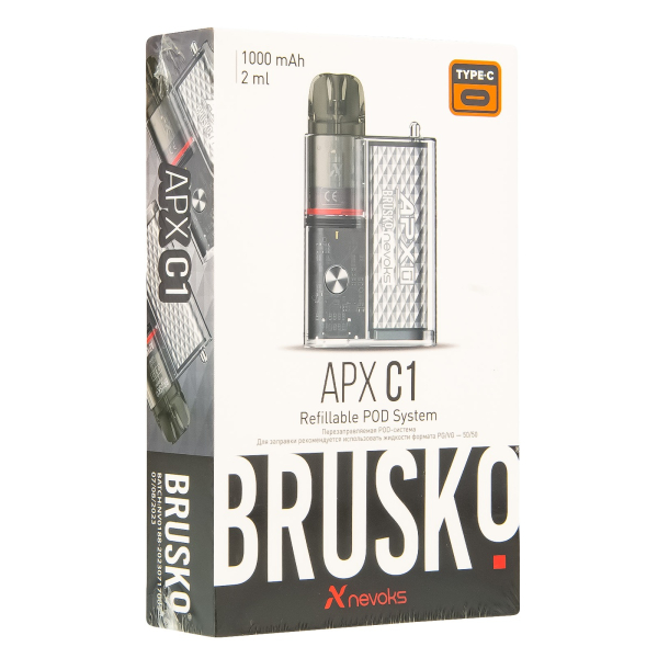 POD-система Brusko Apx C1 Серебристый Кристалл в Петропавловске-Камчатском