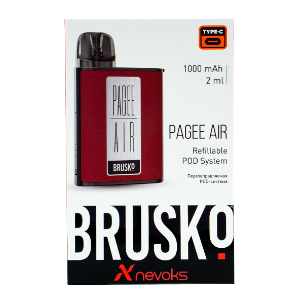 POD-система Brusko Pagee Air Crimson Red Красный в Петропавловске-Камчатском