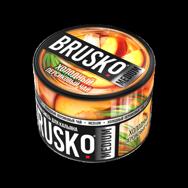 Бестабачная смесь Brusko Холодный Персиковый Чай Medium 50 грамм в Петропавловске-Камчатском