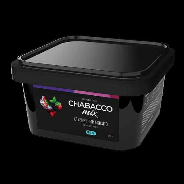 Бестабачная смесь Chabacco Mix Strawberry Mojito Клубничный Мохито  Medium 200 грамм в Петропавловске-Камчатском
