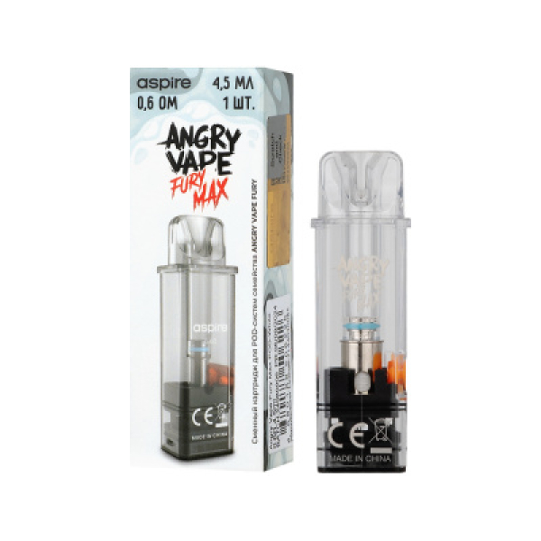 Картридж Angry Vape Fury Max Белый 45 мл 0.6 Ом ( 1 шт.) в Петропавловске-Камчатском