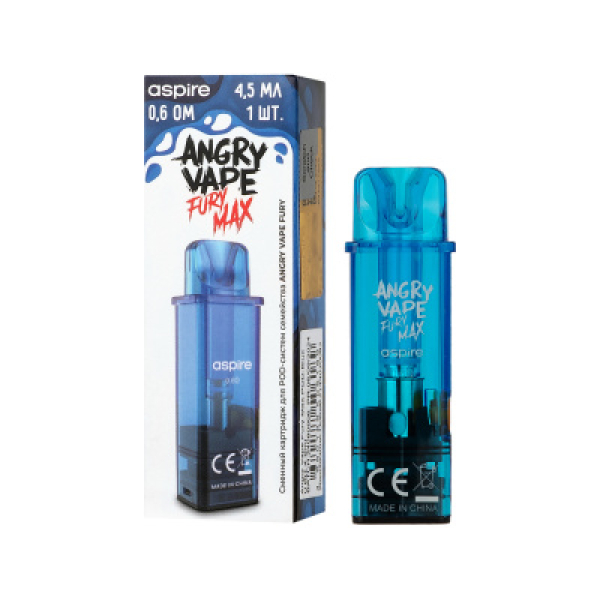 Картридж Angry Vape Fury Max Синий 45 мл 0.6 Ом ( 1 шт.) в Петропавловске-Камчатском