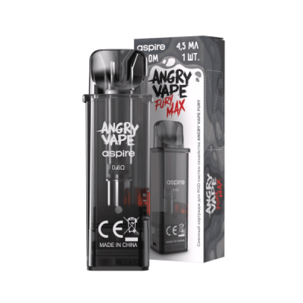 Картридж Angry Vape Fury Max Чёрный 45 мл 0.6 Ом ( 1 шт.) в Петропавловске-Камчатском