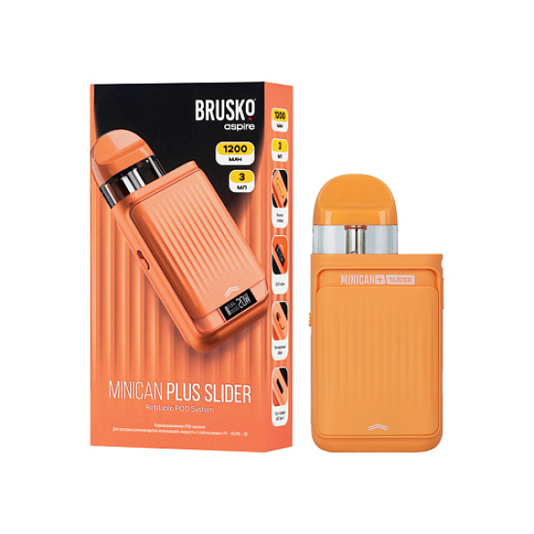 POD-система Brusko Minican      Plus Slider Оранжевый в Петропавловске-Камчатском