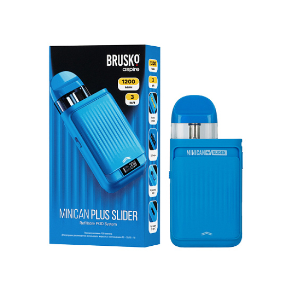 POD-система Brusko Minican      Plus Slider Синий в Петропавловске-Камчатском