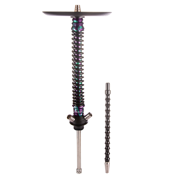 Кальян Mamay Customs Coilover Большой  Пурпурный/бирюзовый Сплеш Чёрный в Петропавловске-Камчатском