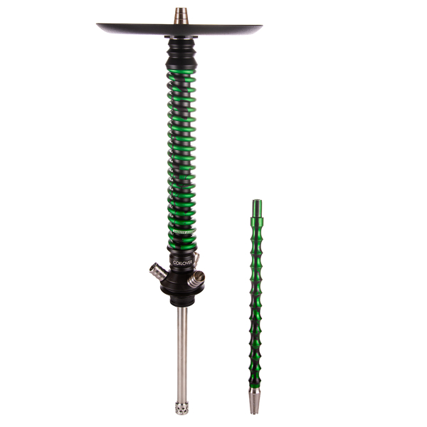 Кальян Mamay Customs Coilover Большой  Черный Зелёный Сплеш в Петропавловске-Камчатском