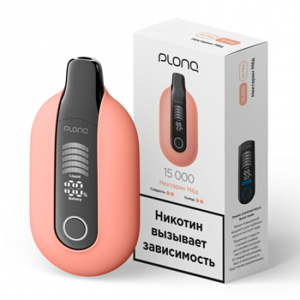 Электронная сигарета Plonq Ultra Нектарин Мёд 12000 затяжек в Петропавловске-Камчатском